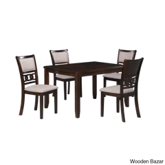Twain Modern 4 Seater Solid Wood Top Dining Table Set