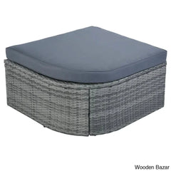 āU_Style Outdoor Patio Daybed Set With Retractable Canopy - Wicker Sunbed & Conversation For