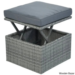 āU_Style Outdoor Patio Daybed Set With Retractable Canopy - Wicker Sunbed & Conversation For