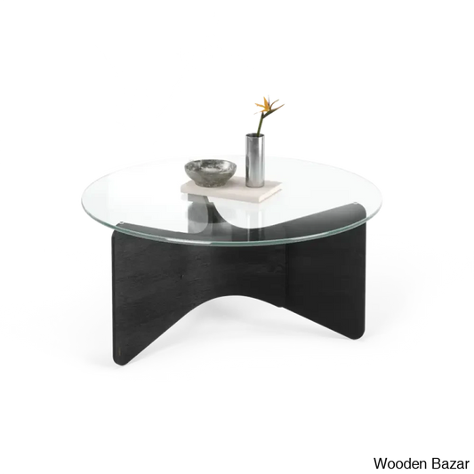 Umba Glass Top Coffee And Center Table Black