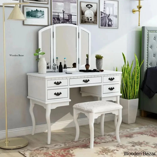 Umstead Vanity Dressing Table With Mirror And Stool