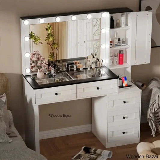 Vanity Set Dressing Table With Lighted Mirror