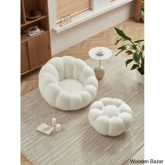 Venny New Upholstered Accent Chair In White Color - Wooden Bazar