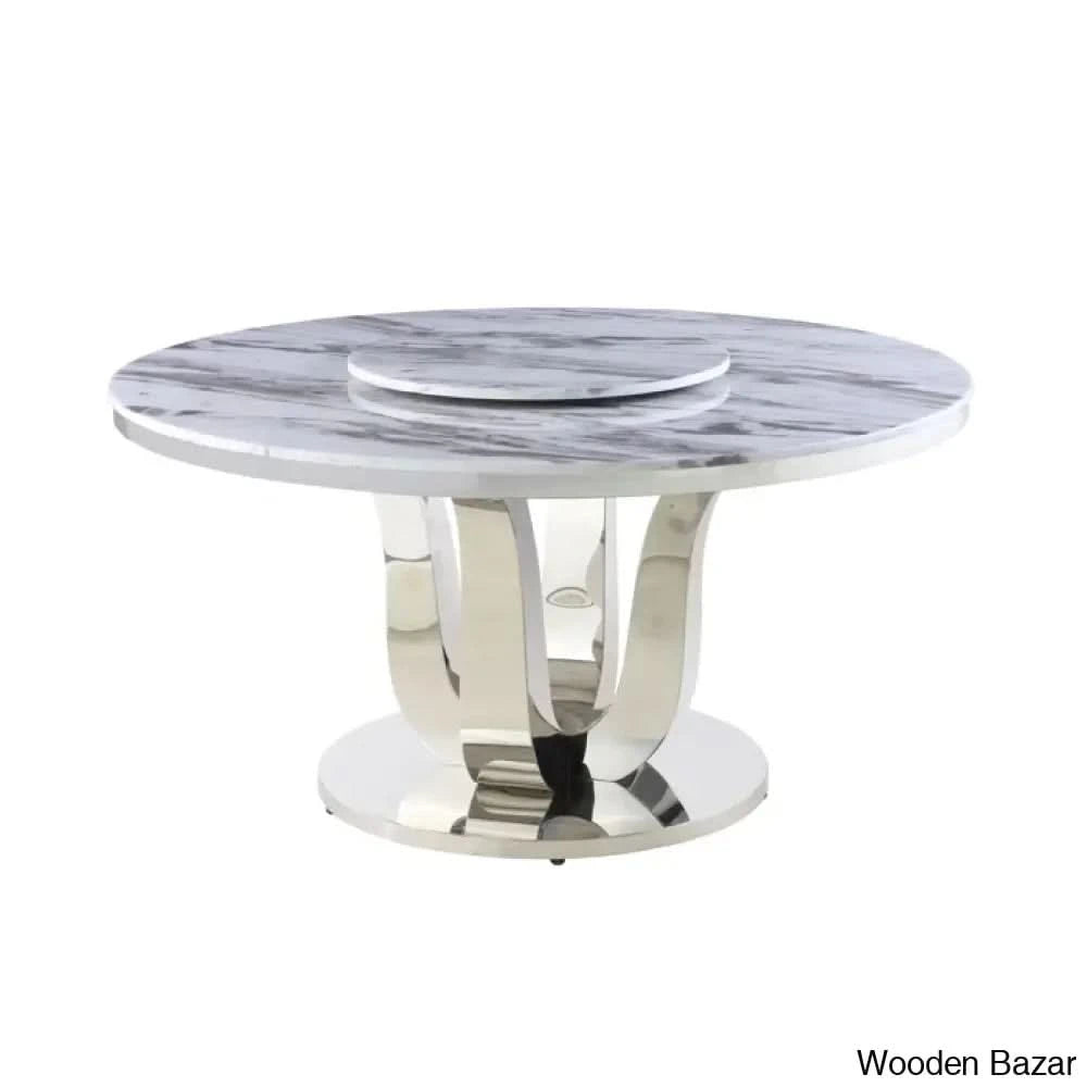 Waverly Best 5 Seater Marble Top Pedestal Dining Set