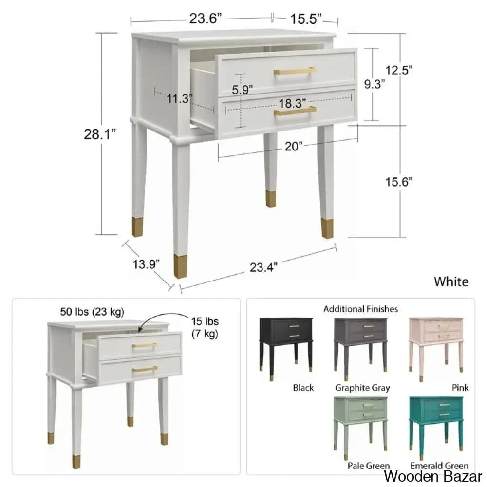 Bedside Table - Wooden Bazar