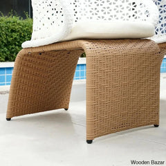 White And Khaki Aluminium And Rattan Ratio Armchairs