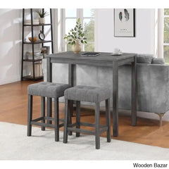 Winshild New 2 Seater Solid Wood Dining Set - Wooden Bazar Gray