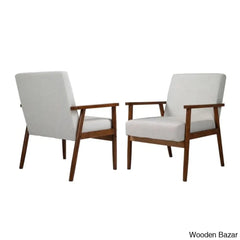 This Set of 2 Chairs  is made of original teak wood, with a retro look that creates mid-century style, combined with advanced comfortable cushions to provide all-around back support.