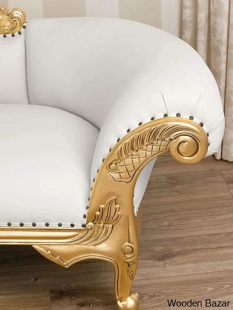 Outdoor chaise lounge wth golden Carving and incredible hand carving looks