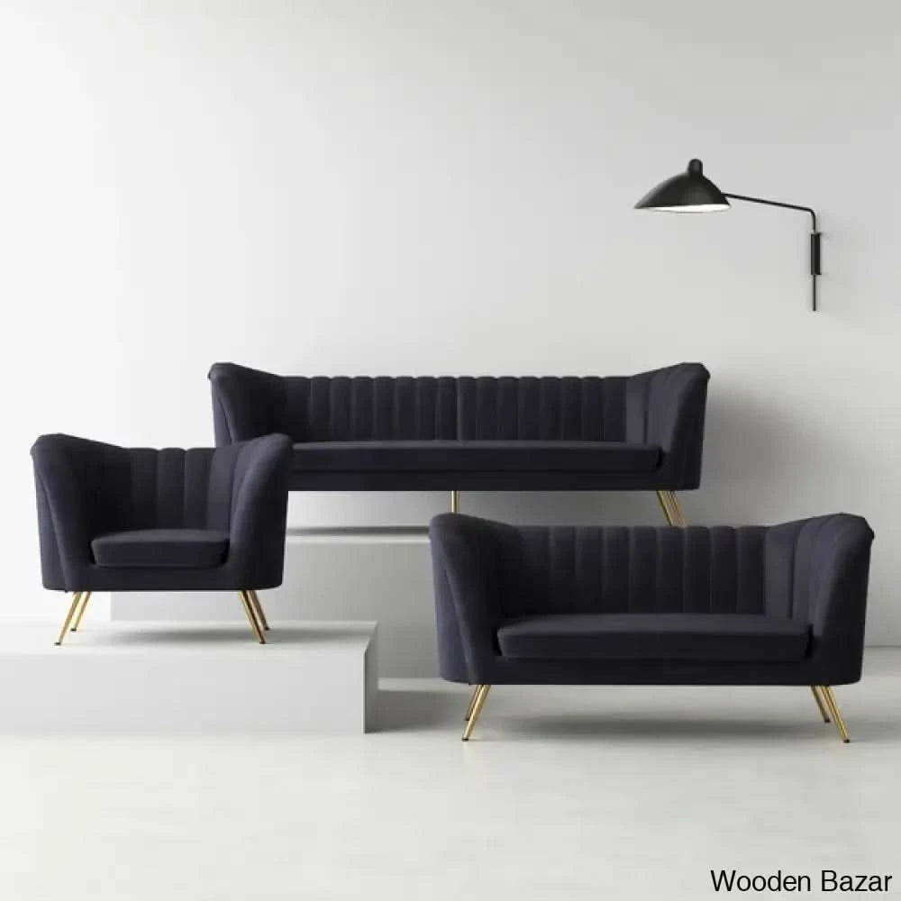 Wooden 3+2+1 Seater Sofa