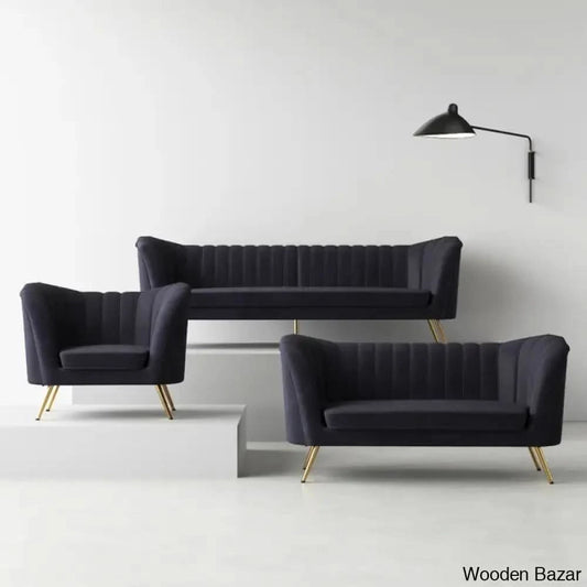 Wooden 3+2+1 Seater Sofa