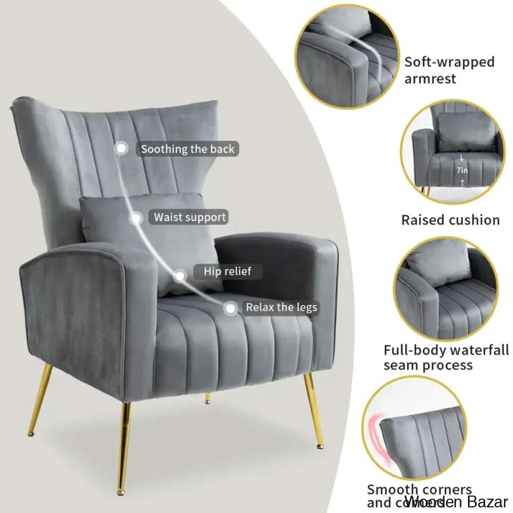 velvet arm chair