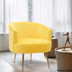 India Arm Chair in pink colour velvet faric