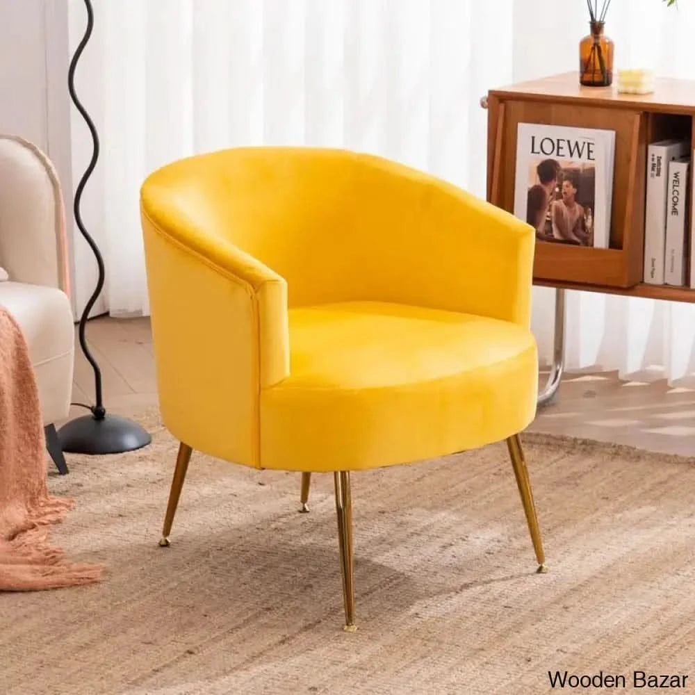 India Arm Chair in pink colour velvet faric