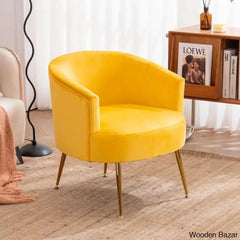 India Arm Chair in pink colour velvet faric