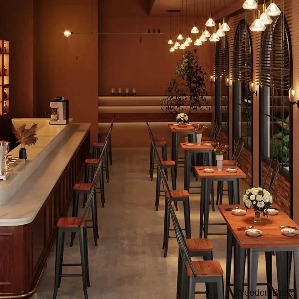 Worth 2 Seater Trendy Counter Height Dining Set | Modern High Top Table And Chairs