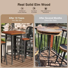 Worth 2 Seater Trendy Counter Height Dining Set | Modern High Top Table And Chairs