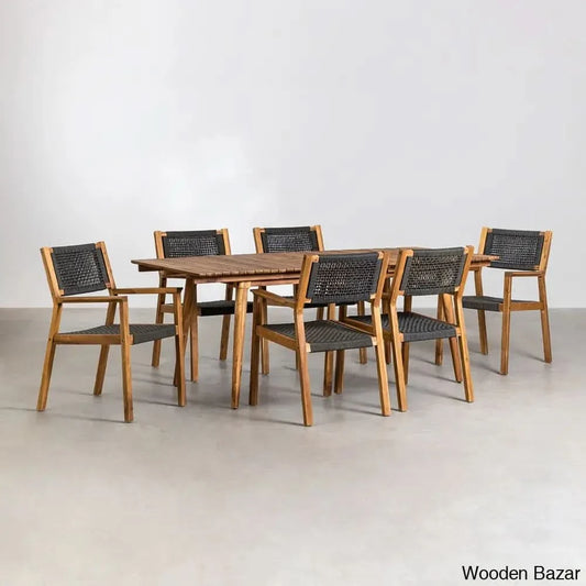 Wren Modern Wooden Dining Table Set For Serene Gatherings