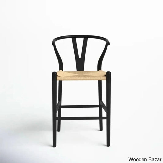Wyns Swivel Solid Wood Counter And Bar Stool With Weave Seat