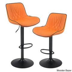 Zagero Swivel Adjustable Height Bar Stools Leather Upholstered Counter And Bar Modern Pub Stool