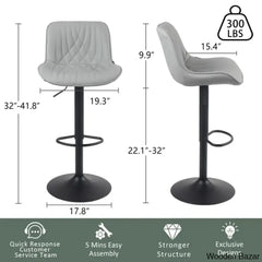 Zagero Swivel Adjustable Height Bar Stools Leather Upholstered Counter And Bar Modern Pub Stool