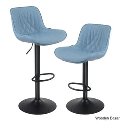 Zagero Swivel Adjustable Height Bar Stools Leather Upholstered Counter And Bar Modern Pub Stool