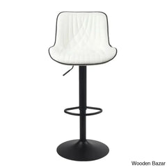 Zagero Swivel Adjustable Height Bar Stools Leather Upholstered Counter And Bar Modern Pub Stool