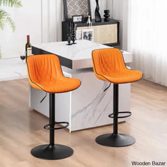 Zagero Swivel Adjustable Height Bar Stools Leather Upholstered Counter And Bar Modern Pub Stool