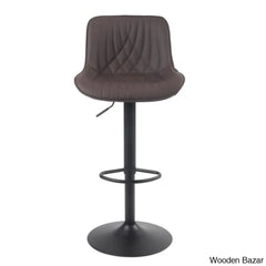 Zagero Swivel Adjustable Height Bar Stools Leather Upholstered Counter And Bar Modern Pub Stool