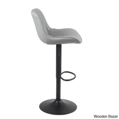 Zagero Swivel Adjustable Height Bar Stools Leather Upholstered Counter And Bar Modern Pub Stool