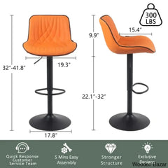 Zagero Swivel Adjustable Height Bar Stools Leather Upholstered Counter And Bar Modern Pub Stool