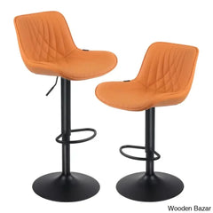 Zagero Swivel Adjustable Height Bar Stools Leather Upholstered Counter And Bar Modern Pub Stool