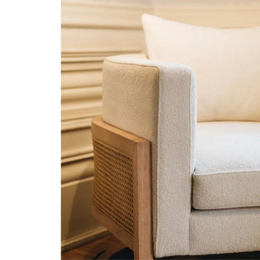 Leah Cane Armchair in Modern 21st Century Design - Wooden Bazar