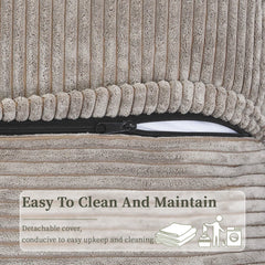 Fixon Corduroy Upholstered 2 Seater Modular Sofa - Wooden Bazar