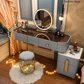 Modern Solid Wood Makeup Vanity Desk Bedroom Vanity Dressing Table Set - Wooden Bazar