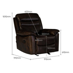 Classic 1 Seater Recliner in Aire Fiber With Charging Point