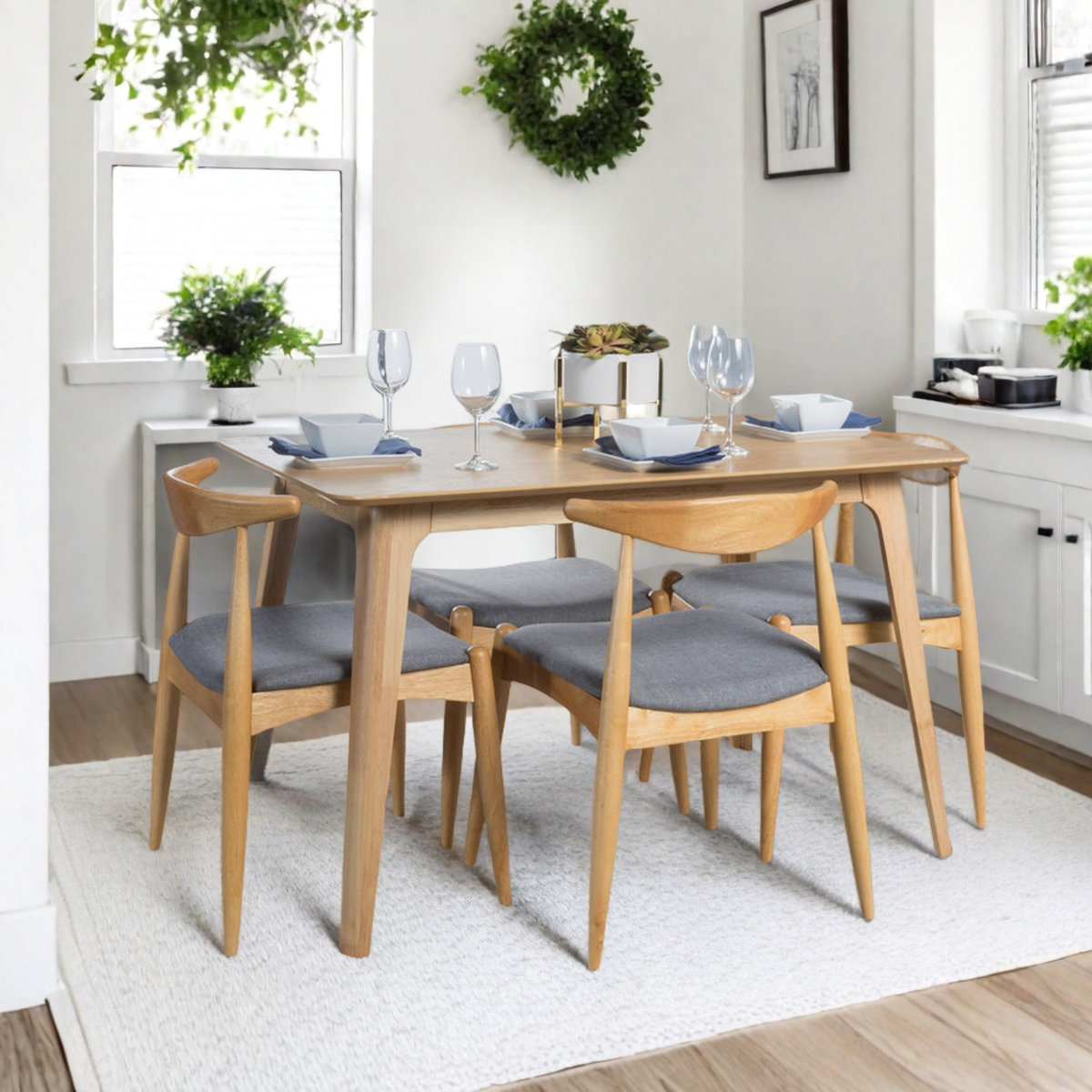 Aubray Solid Wood Dining Set