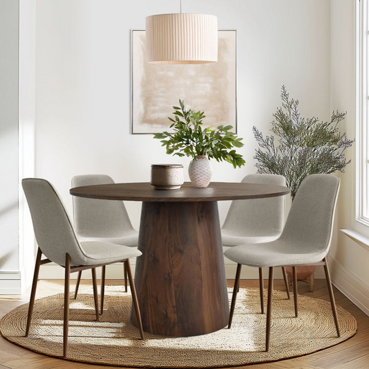 Benvinda Modern 5-Piece Round Dining Set
