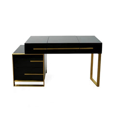 Kittle 2-in-1 Makeup Vanity with Flip Top Mirror & 4 Drawers Modern Writing Table