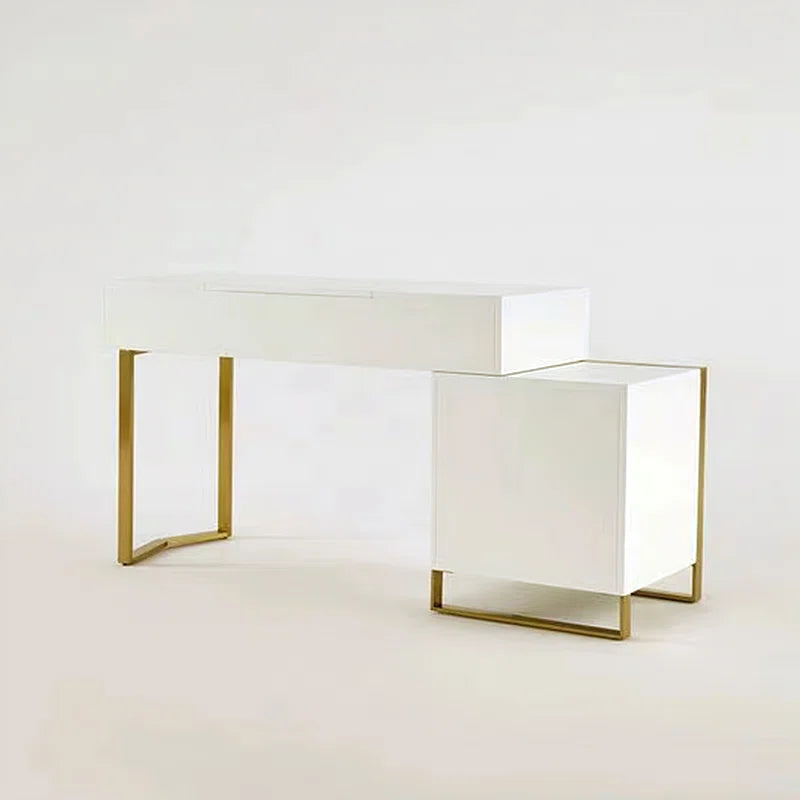 Kittle 2-in-1 Makeup Vanity with Flip Top Mirror & 4 Drawers Modern Writing Table