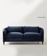 Top Quality Three Seater Sofa in Midnight Blue Color - Wooden Bazar
