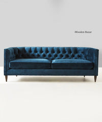 Gorgeous 3 Seater Bloom Chesterfield Sofa In Peacock Color
