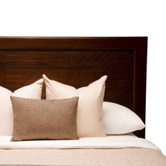 Premium King/Queen Size Bed in Rich Walnut Finish - Wooden Bazar