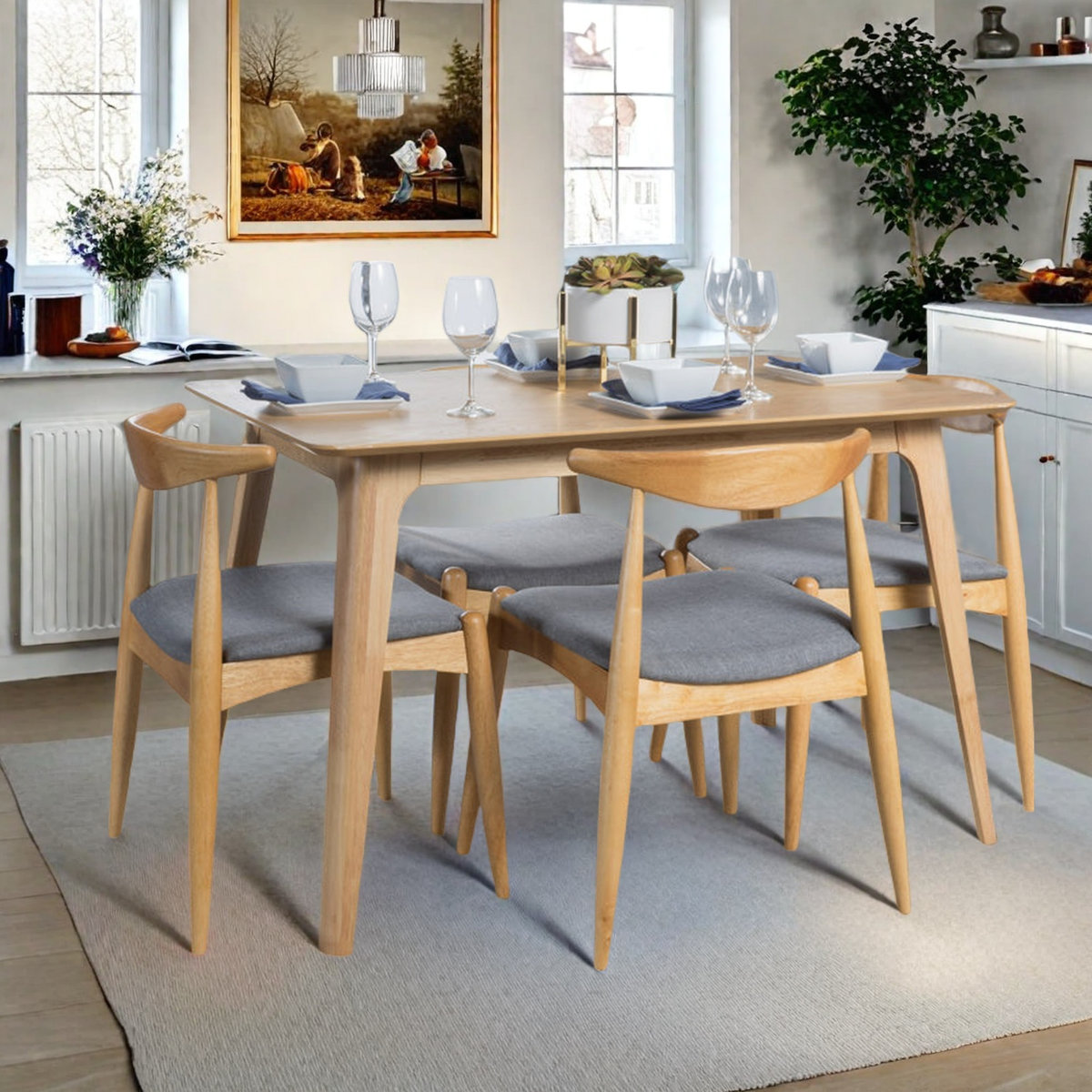 Aubray Solid Wood Dining Set