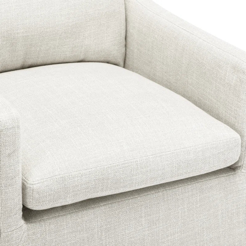 Zanneyun 24" Wide Country Farmhouse Linen Down Fill Upholstered Dining Armchair