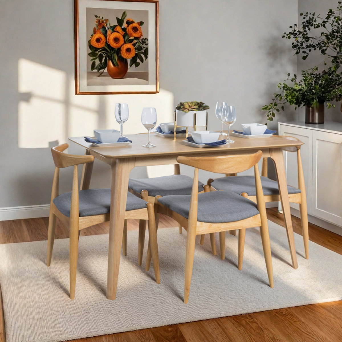 Aubray Solid Wood Dining Set