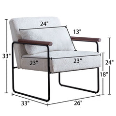 Saternn Soft Arm Accent Chair with Cushion - Wooden Bazar