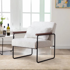 Saternn Soft Arm Accent Chair with Cushion - Wooden Bazar