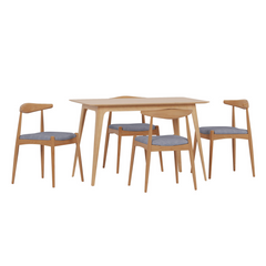 Aubray Solid Wood Dining Set