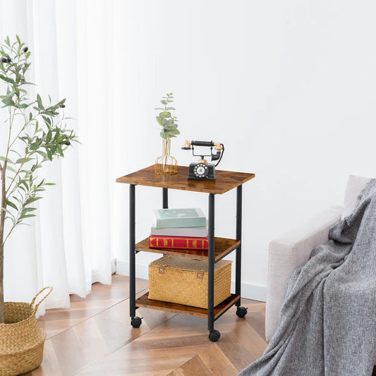 Denvir Printer Stand with Wheels - Wooden bazar